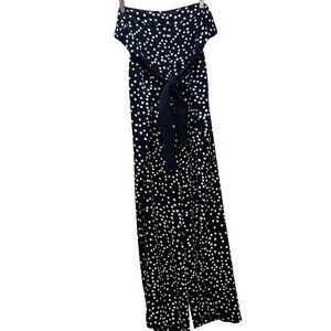 NWT Joseph Ribkoff Black Polka Dot Wide-Leg Pants Size 22